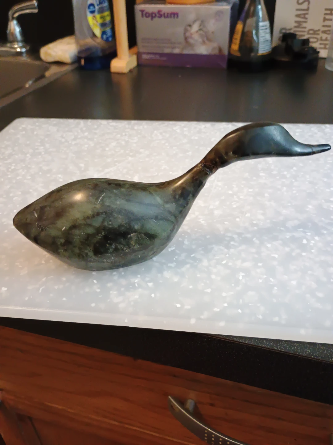 Stone Duck Figurine