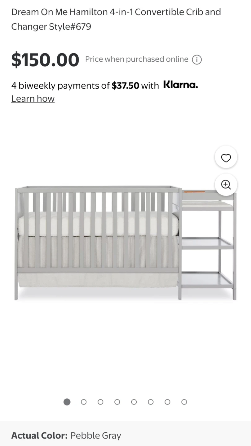 Dream On Me Hamilton 4-in-1 Crib with Changer