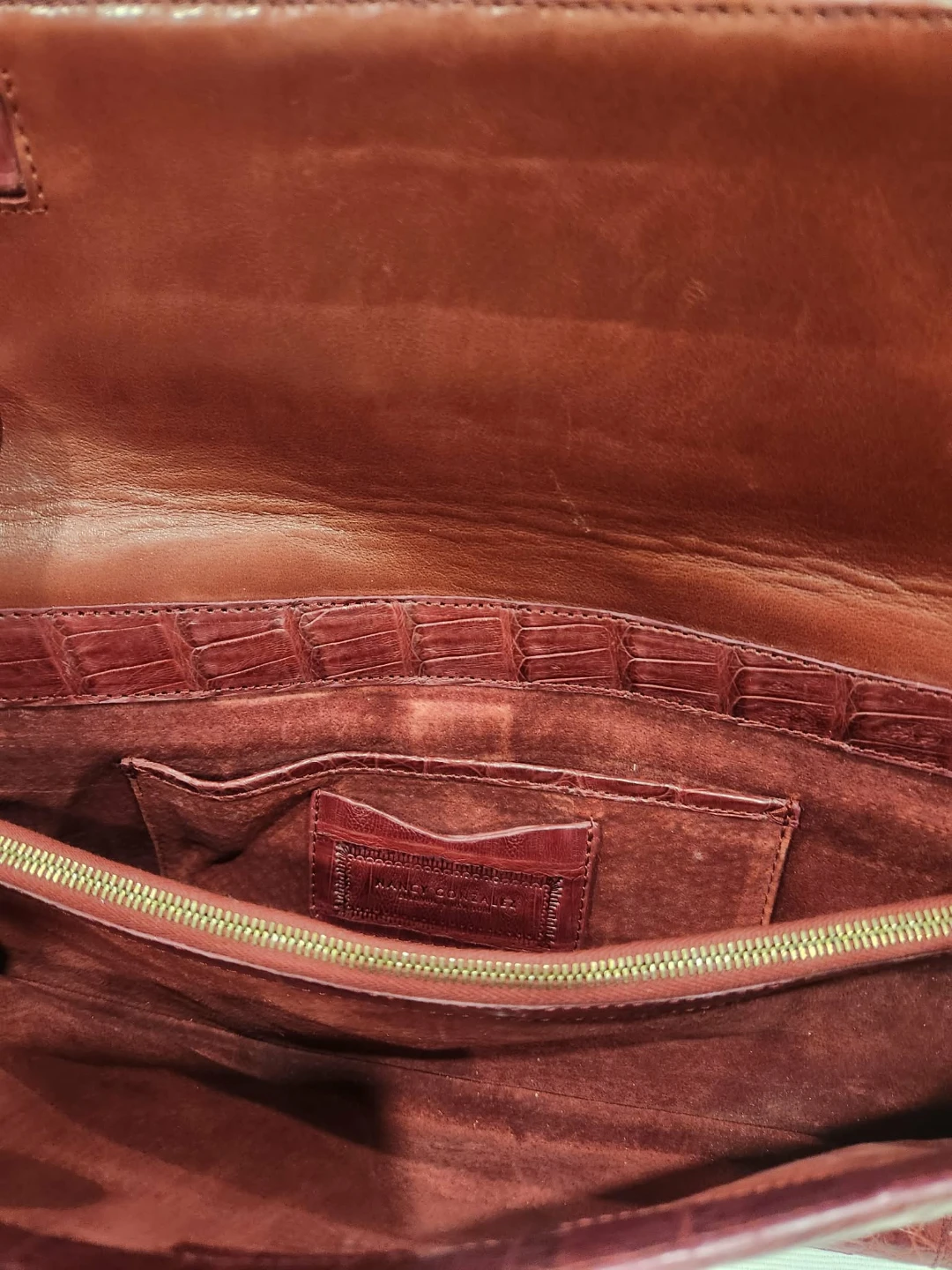 Nancy Gonzalez Maroon Crocodile Clutch - photo 5