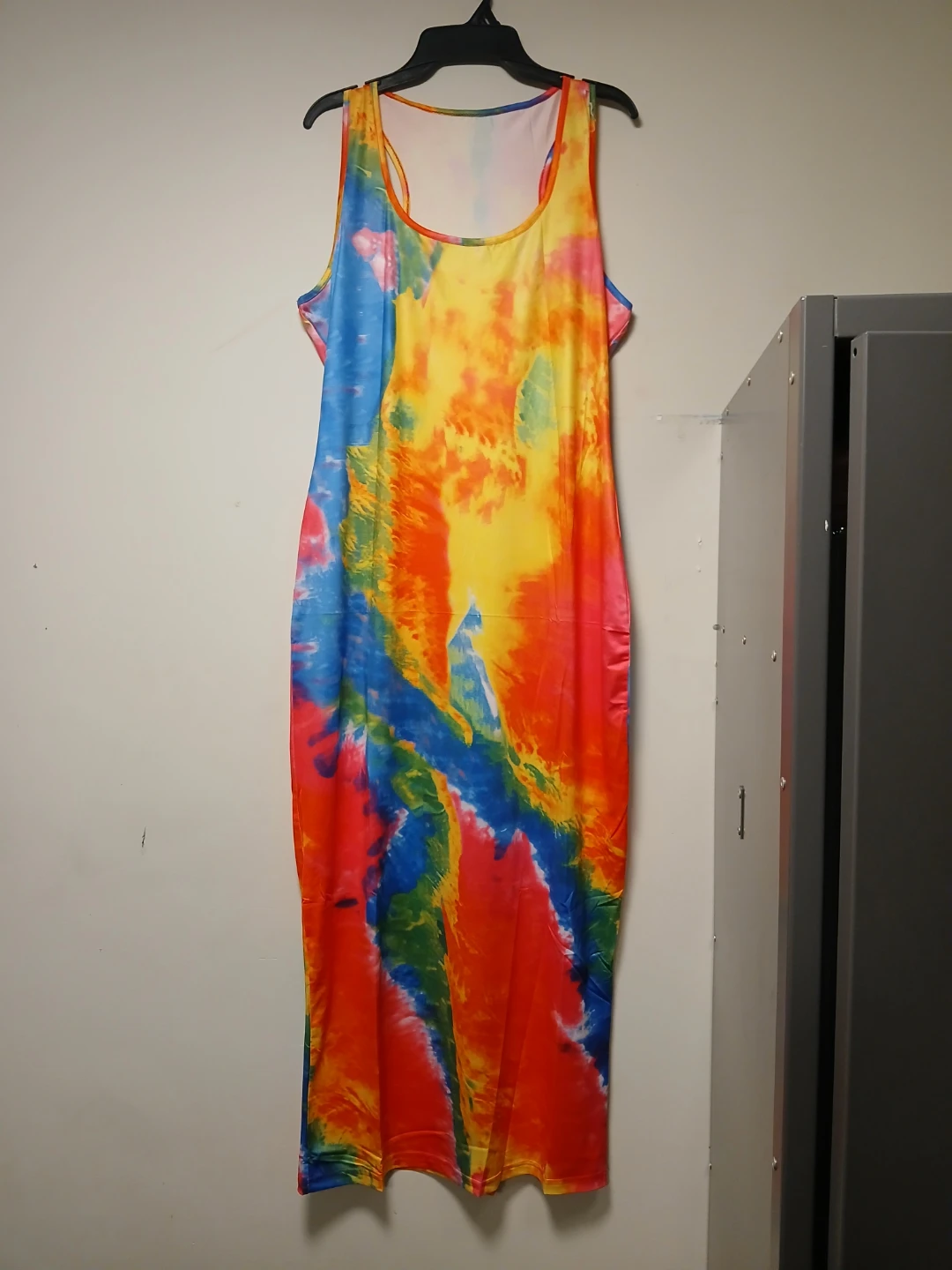 Bjux Pink Casual Tie Dye Sleeveless Maxi Dress. Size Large - photo 2