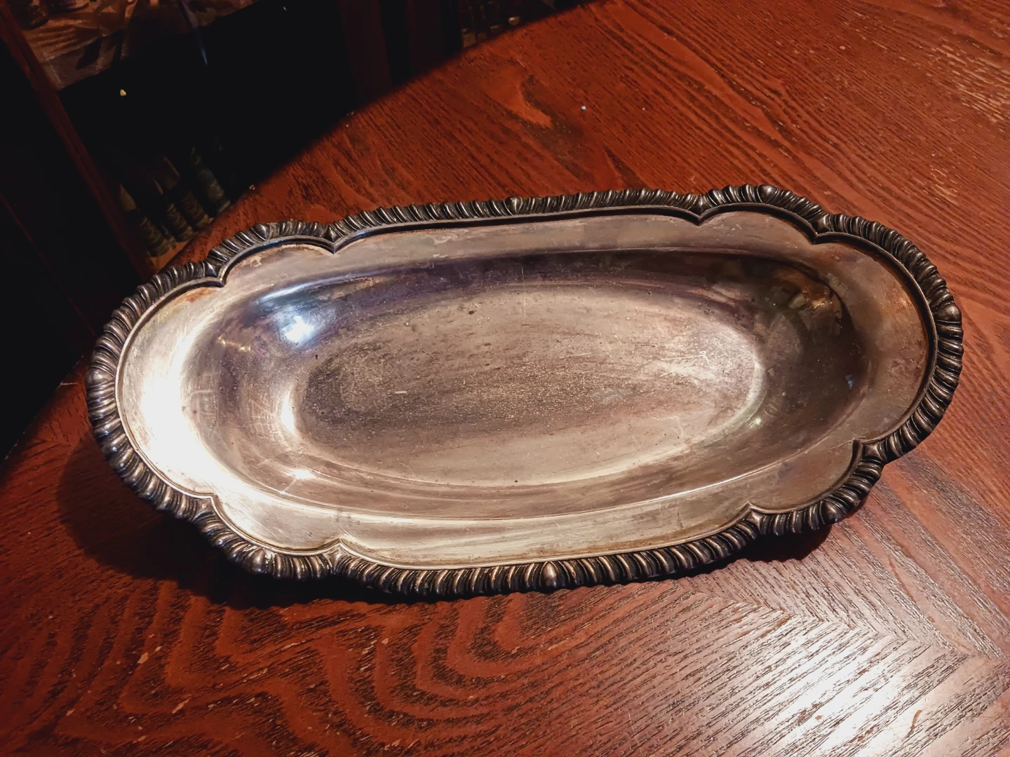 Vintage Oval Silver Plated Serving Tray - photo 2