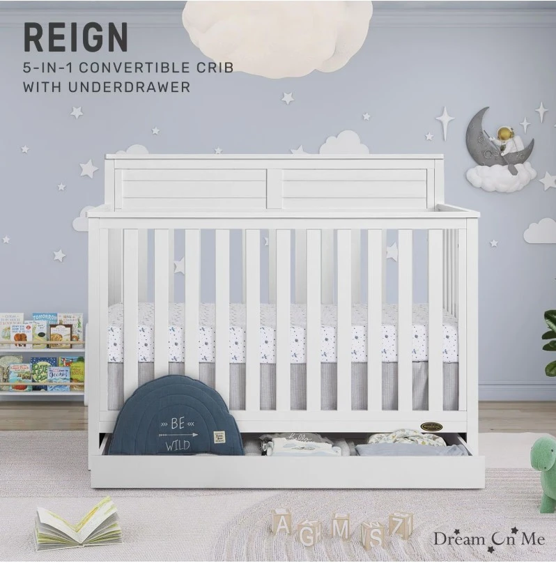 Fisher Price Jenny 5 in 1 Convertible Crib with Under Drawer - photo 5