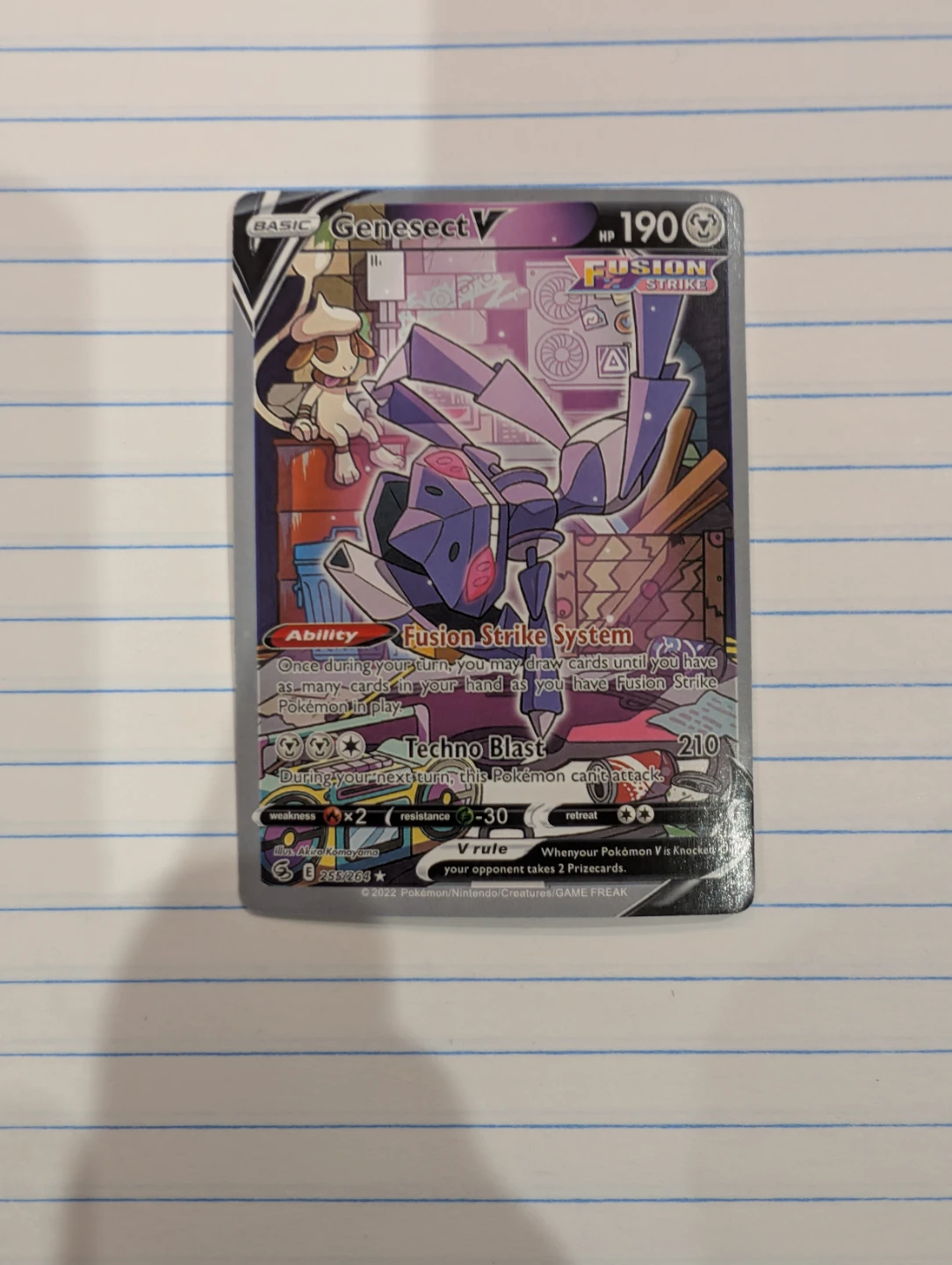 Genesect V Fusion Strike Pokemon Card - photo 3