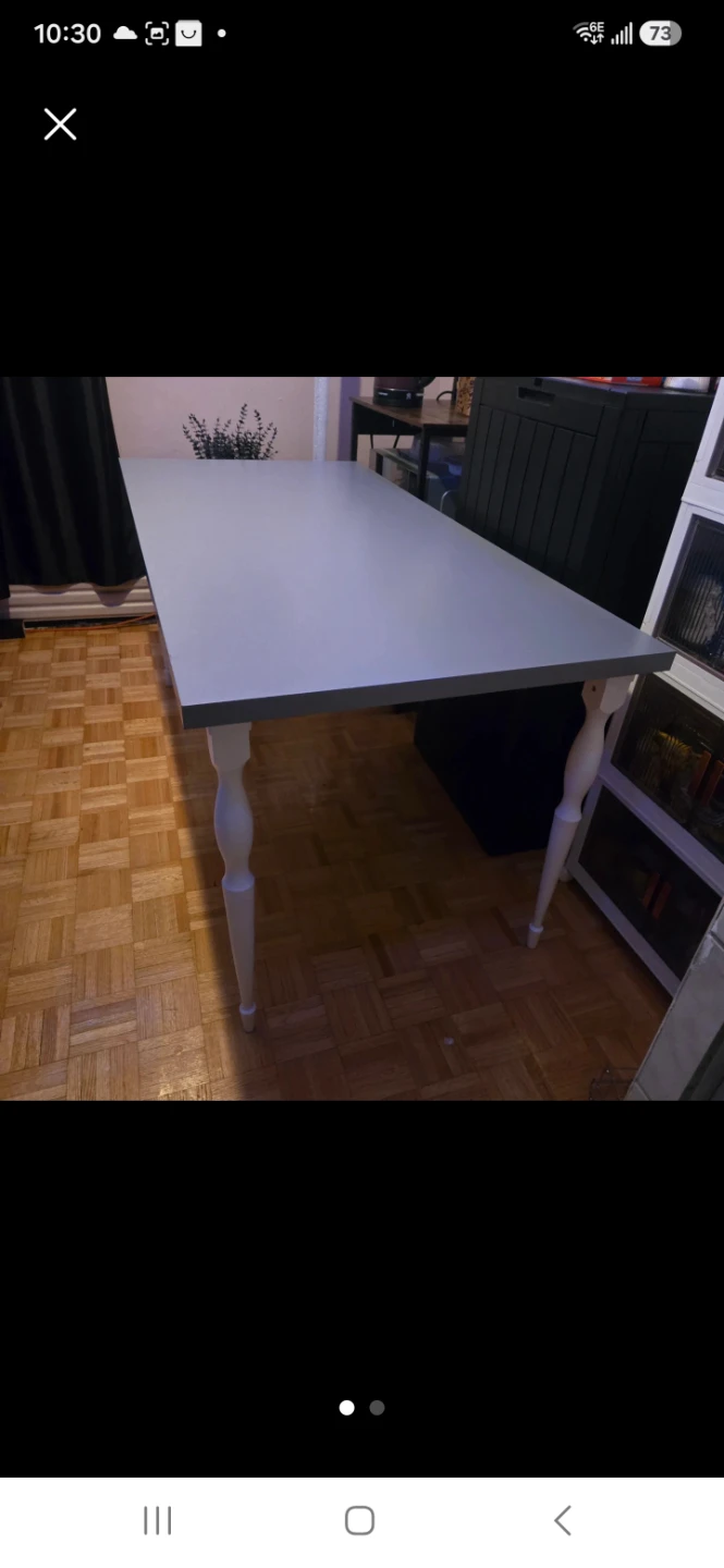 Grey ikea dinning table or desk .