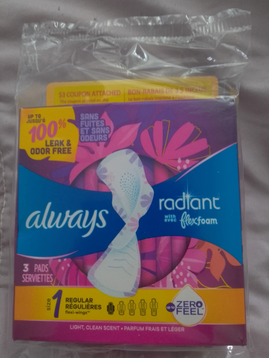 Always Radiant FlexFoam Size 1 Regular Pads 🏈