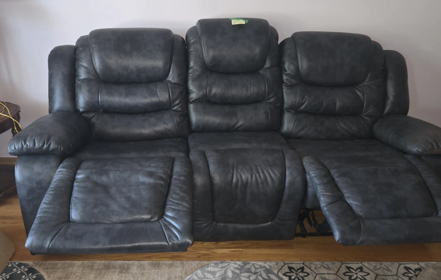 Dark Grey Reclining Sofa and Recliner Set - photo 3