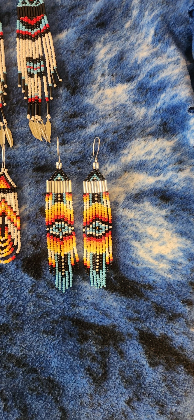 Handmade beaded earrings - photo 3