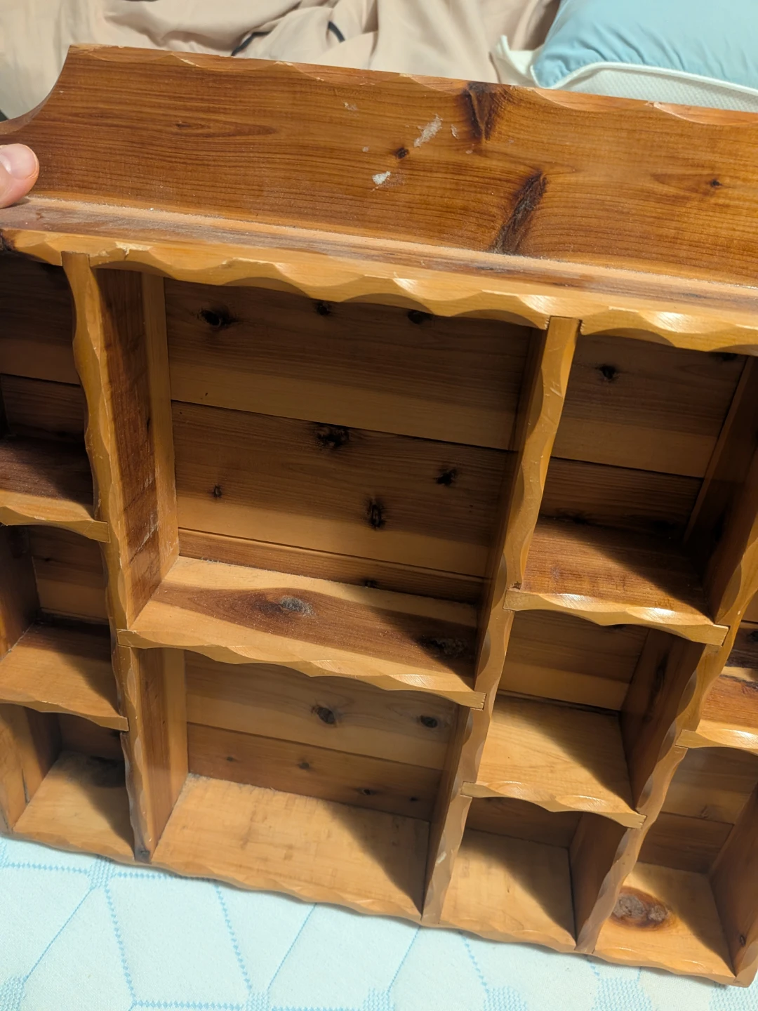 Rustic Wood Wall Display Shelf - photo 4