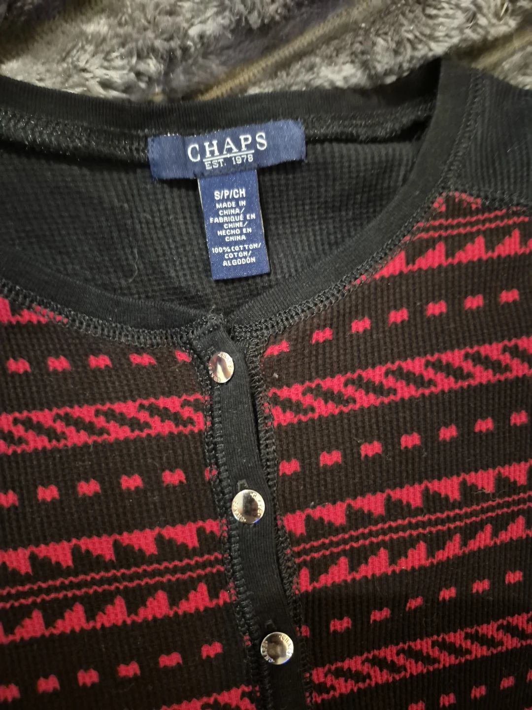 Chaps Black and Red Thermal Long-Sleeve Shirt - photo 4
