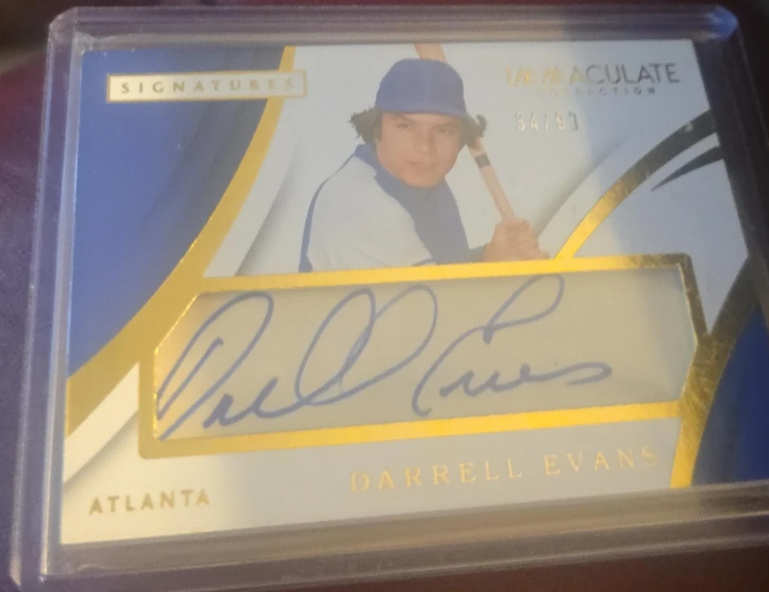 Darrell Evans Immaculate Collection Autograph Card