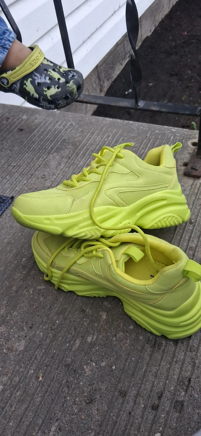 Neon Yellow Platform Sneakers - photo 3