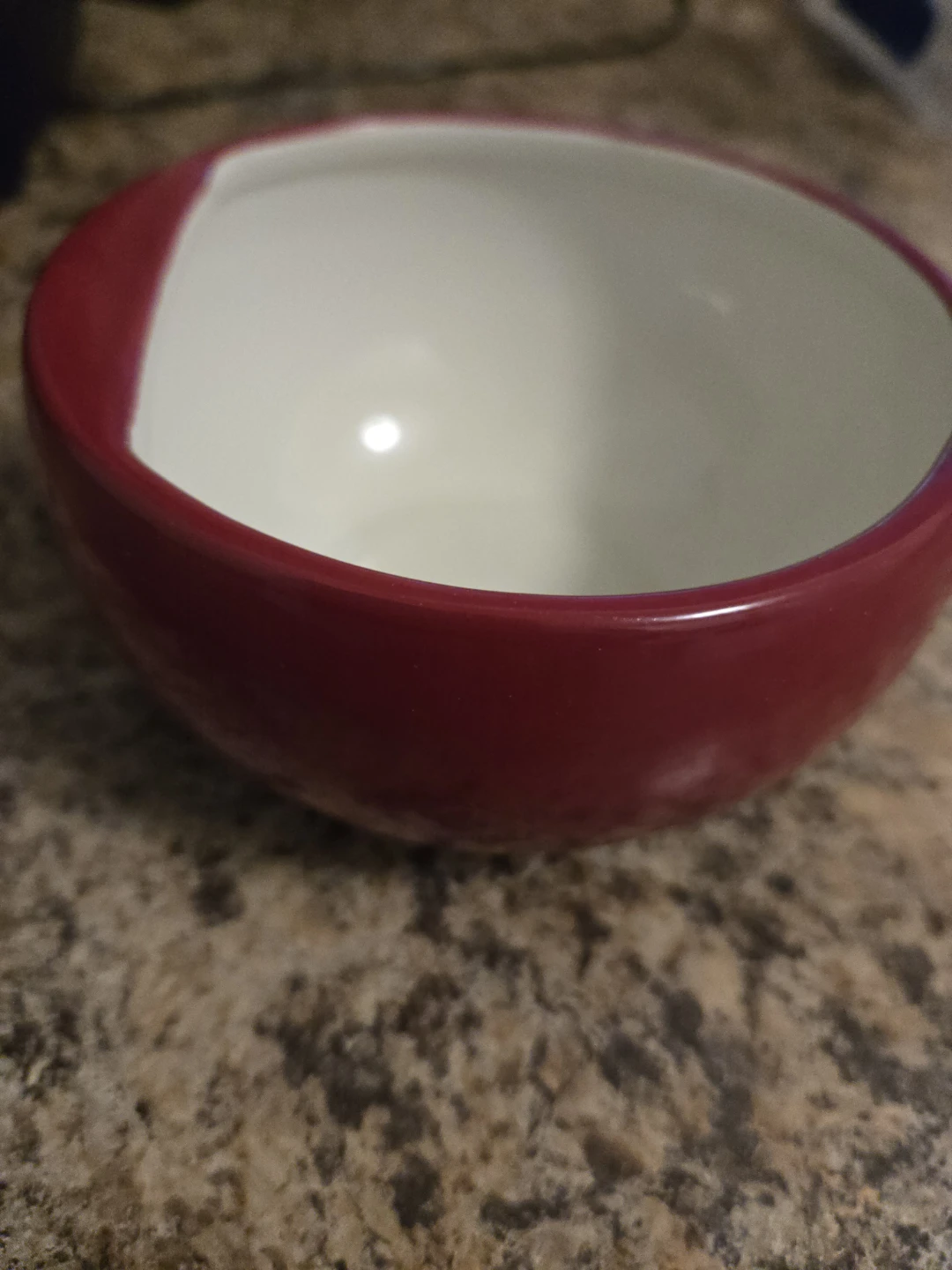 Red and White Ceramic Bowl 🏈