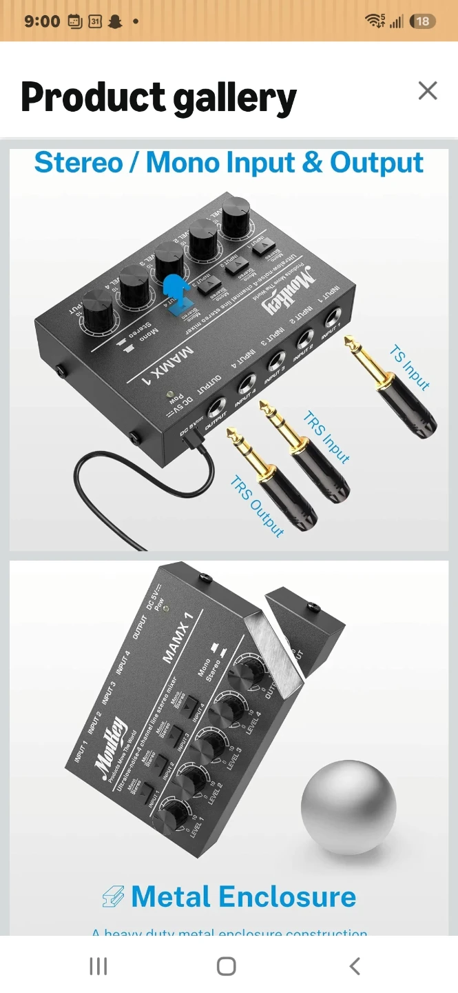 Moukey MAMX 1 4-Channel Stereo Mixer - photo 5