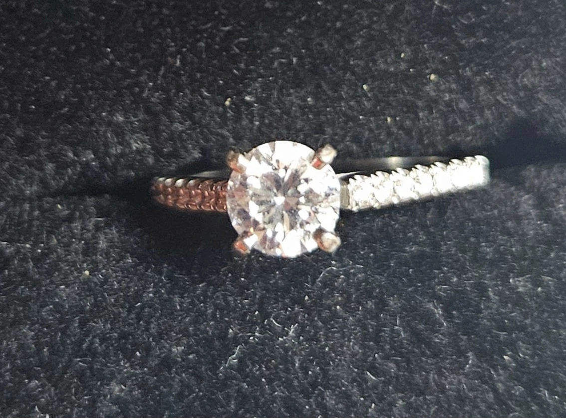 14K White Gold Diamond Engagement Ring with 0.77 ct Natural - photo 3