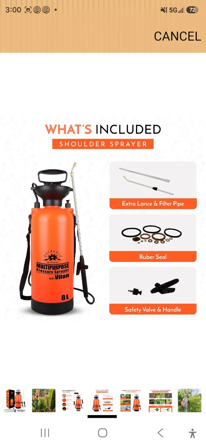 Gardenia 8L Multipurpose Pressure Sprayer - photo 3