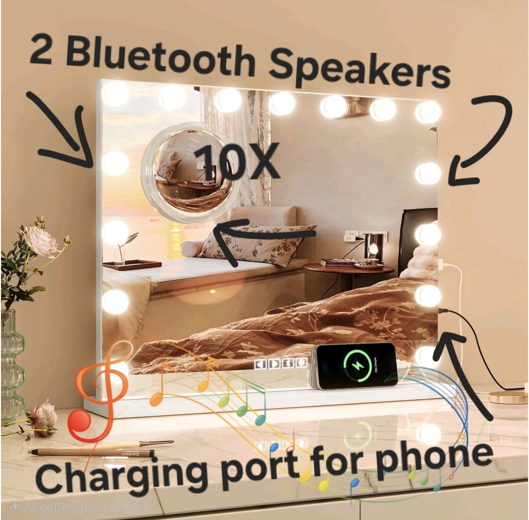 🚨🫠Combo: BT Speakers, Mirror (Wall/Desk) w Charge Station 💥