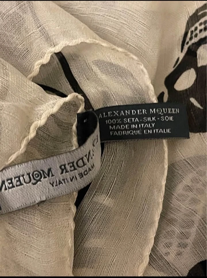 Alexander McQueen Skull Print Silk Scarf