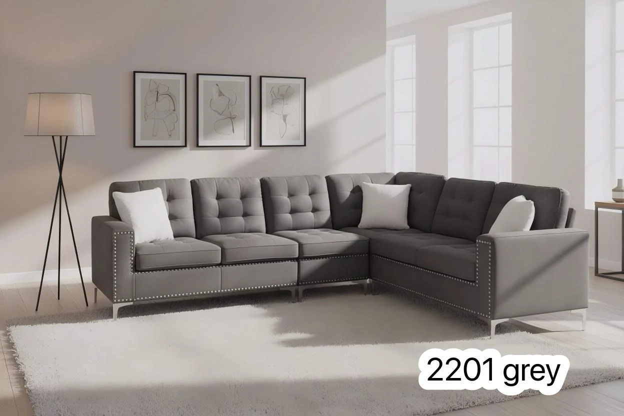 Brand New Sectional Sofa, available in grey, blue and black - photo 3