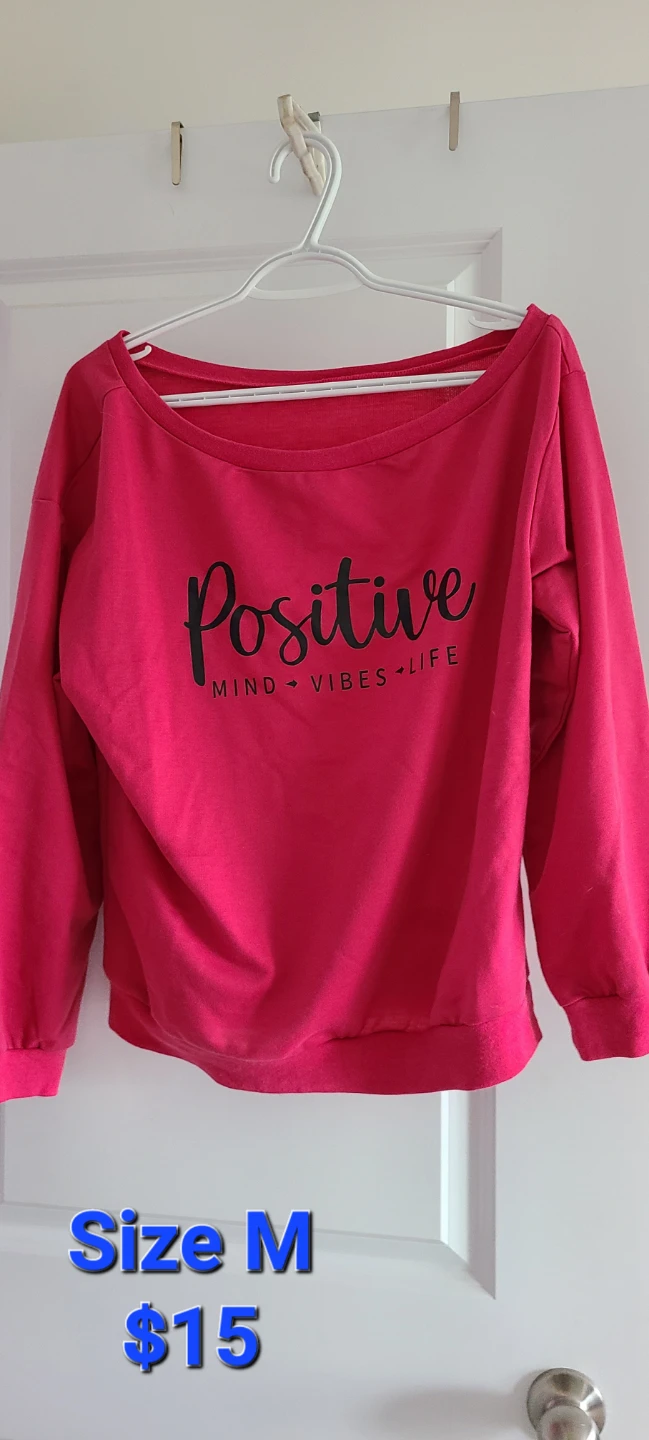 Pink Positive Mind Vibes Life Sweatshirt