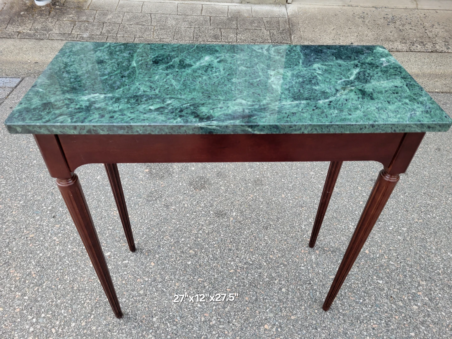 Vintage Bombay Company Green Marble Top Console Table . - photo 3