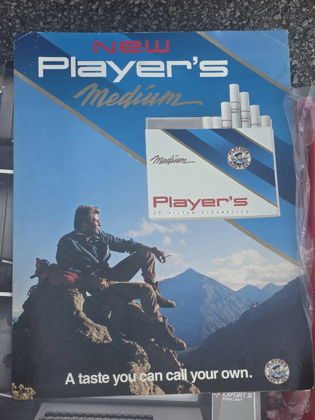 1988 Vintage Player's Medium Cigarettes Advertising Sign