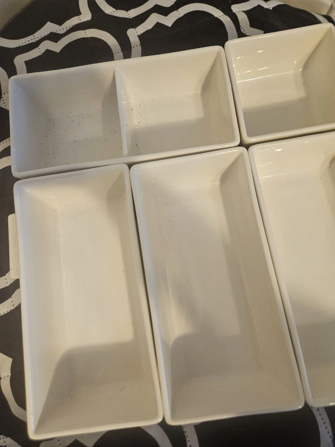 Set of 5 White Ceramic Serving Dishes - photo 2