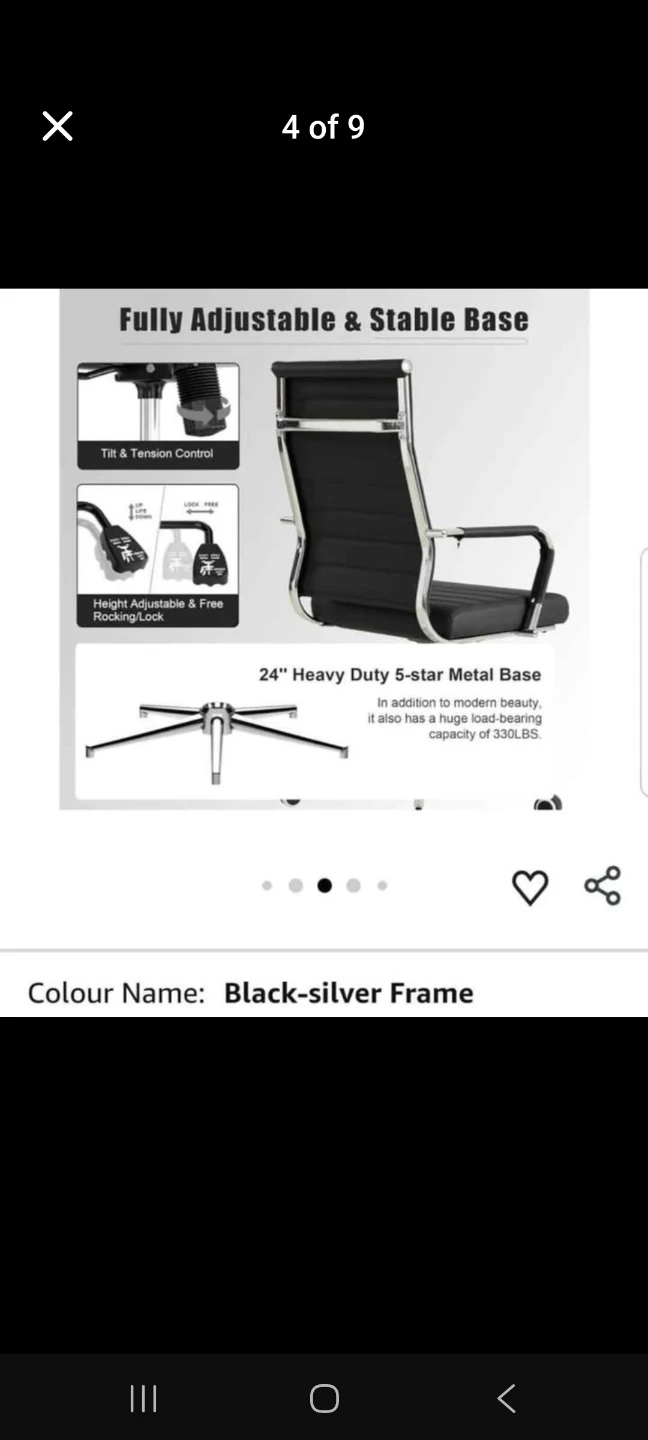Okeysen Ergonomic Ribbed Office Chair - Black - photo 4