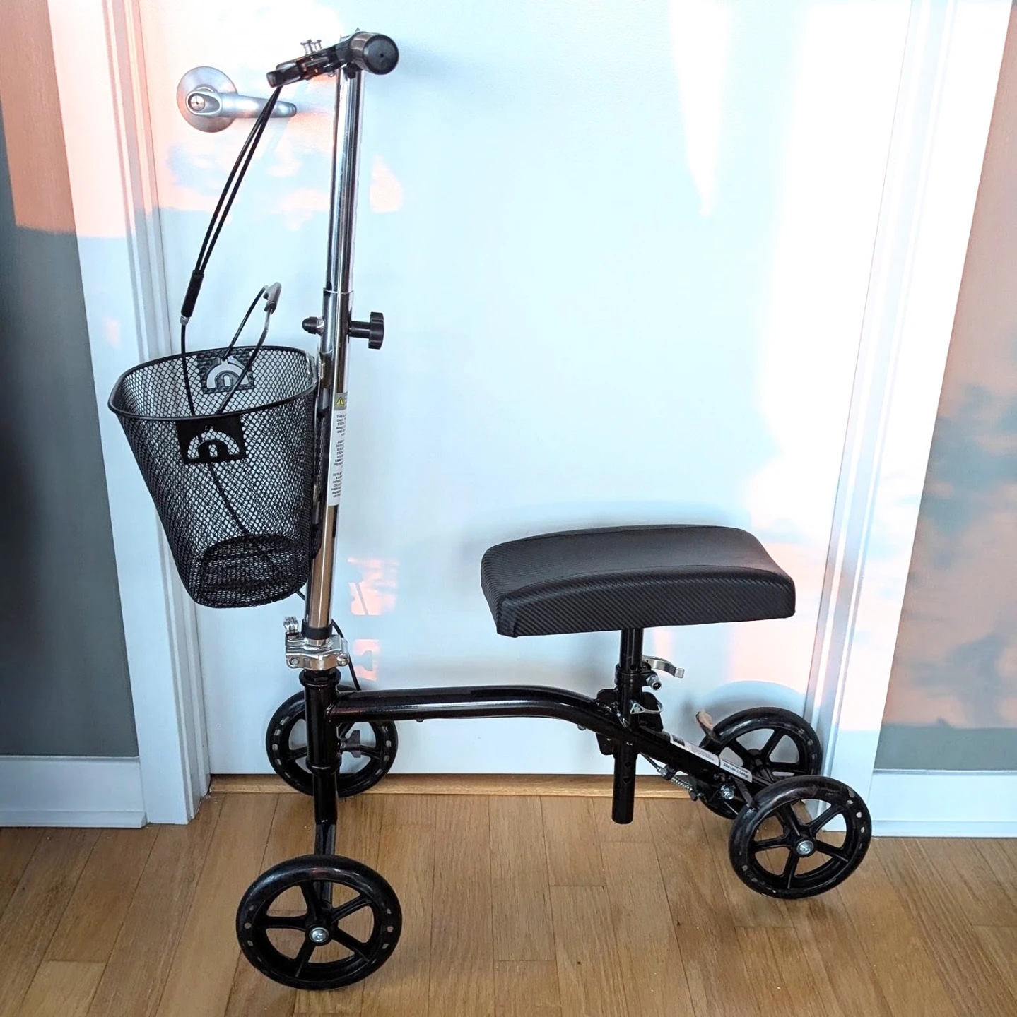 Medline Knee Walker Steerable Scooter with Basket