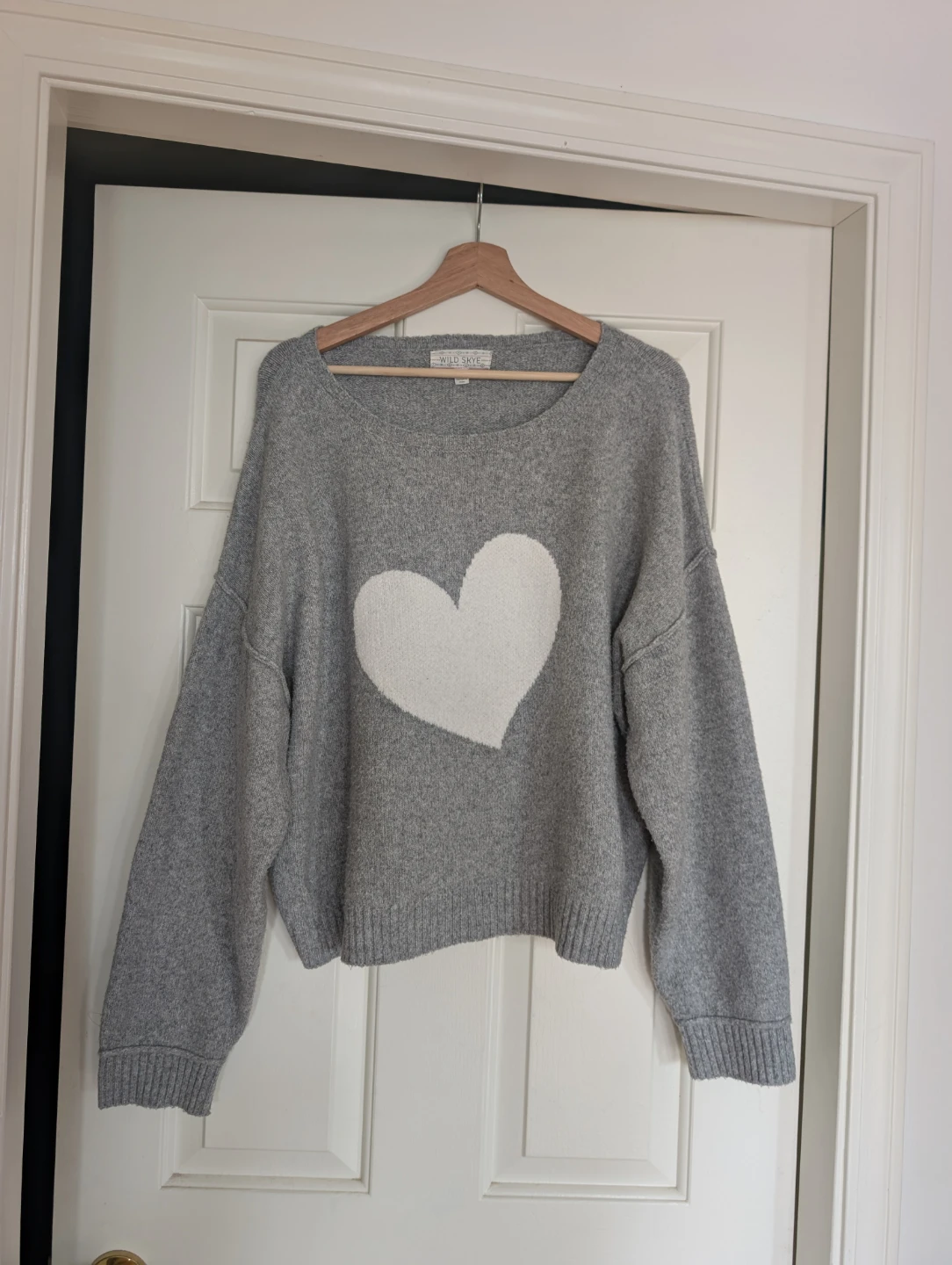 Wild Skye grey sweater with heart design