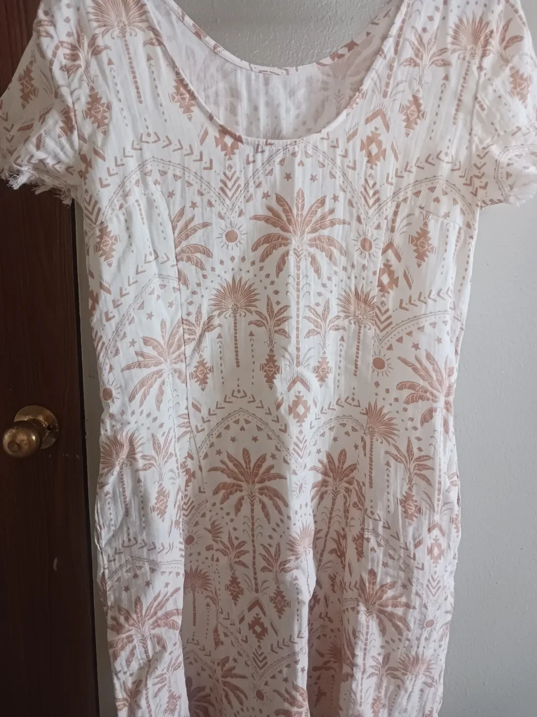 🏈 Palm Print White Dress - photo 3