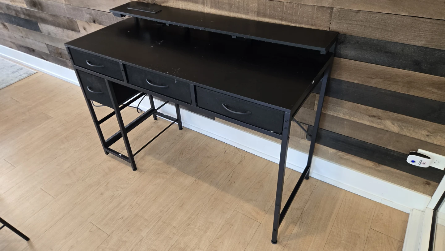 Black Computer Desk with Storage - photo 2