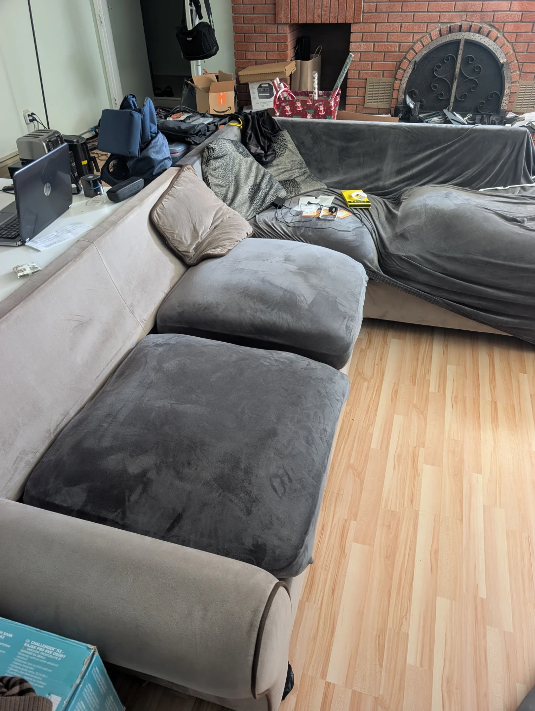 Grey sectional sofa L shape - photo 4