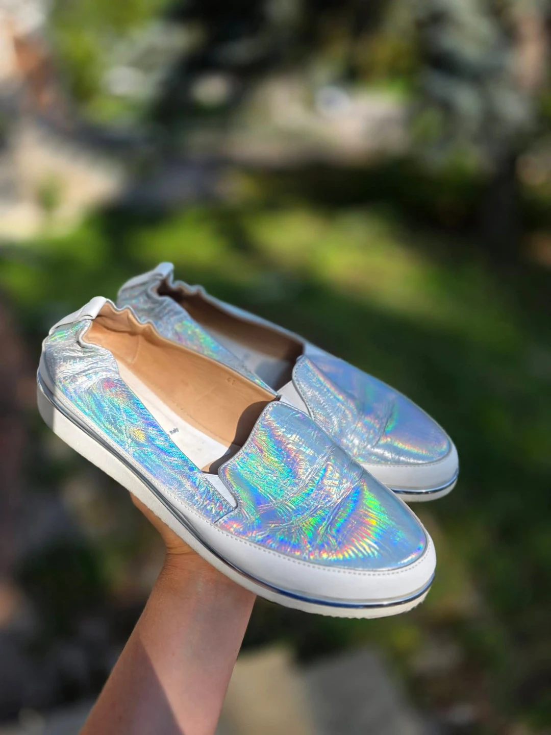 Hogan Holographic Slip-On Shoes Ron white