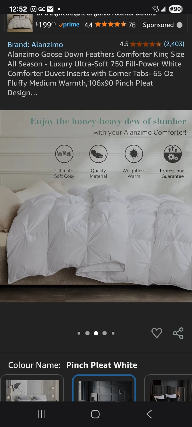 Goose Down Feathers Comforter Queen/ King Size 106"×90" NEW - photo 3