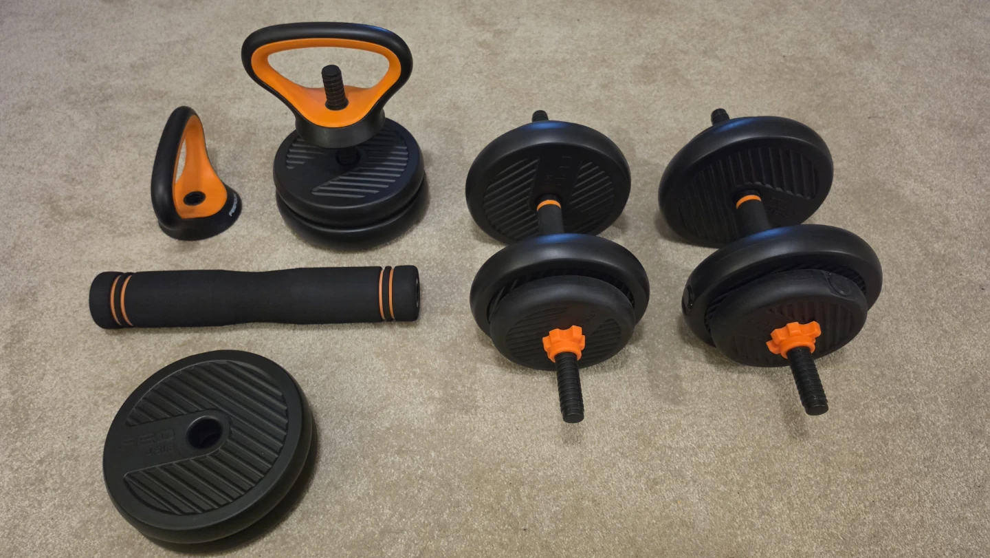 FEIERDUN Adjustable Dumbbell/Kettlebell Set
