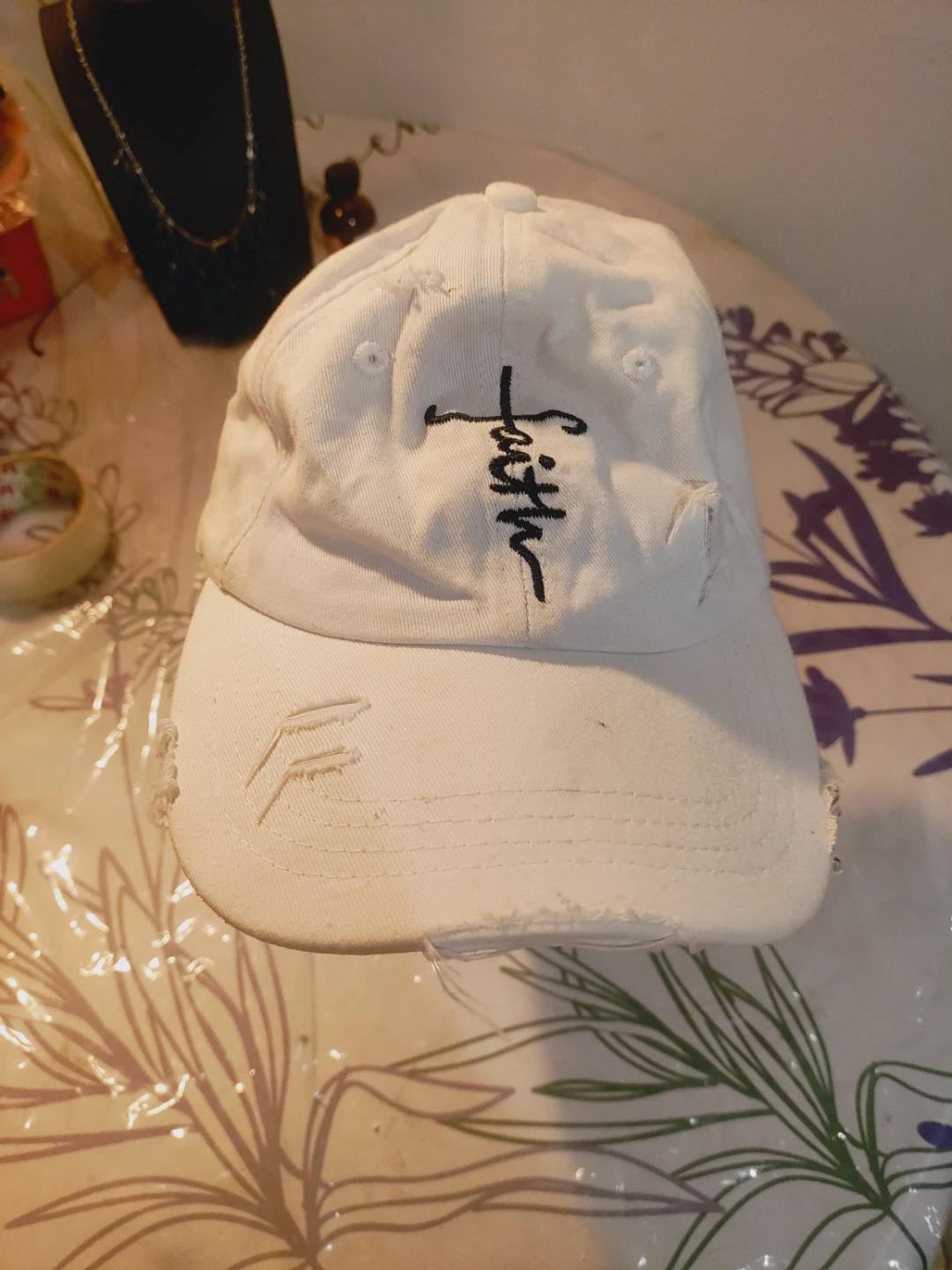No Guilt Glitz Faith Baseball Cap women or men new white