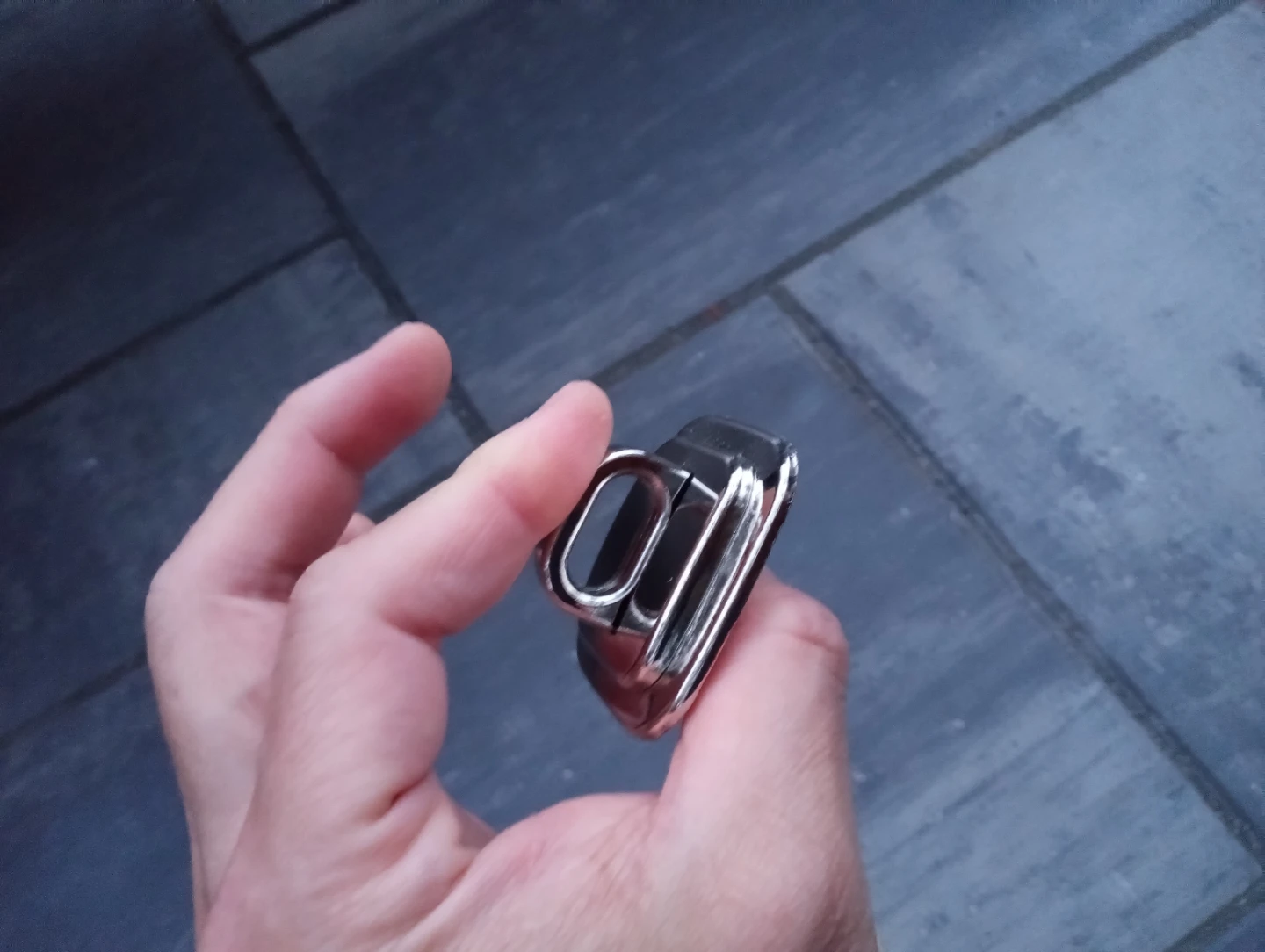 Chrome Plated Metal Belt Buckle Loop - photo 2