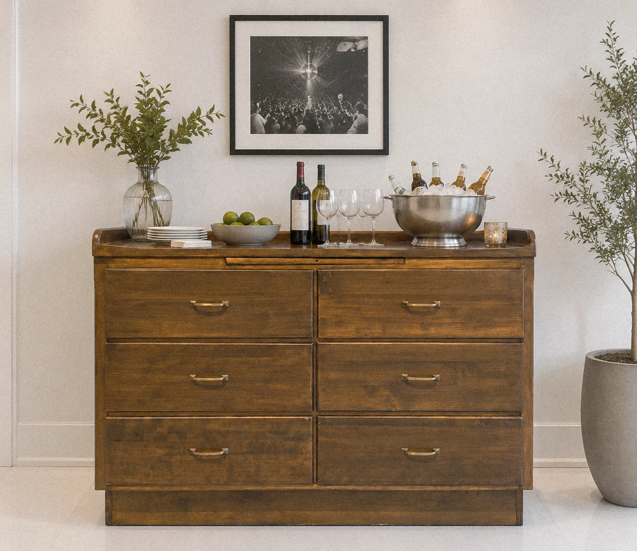 Vintage Six Drawer + Pull-Out Tray Buffet