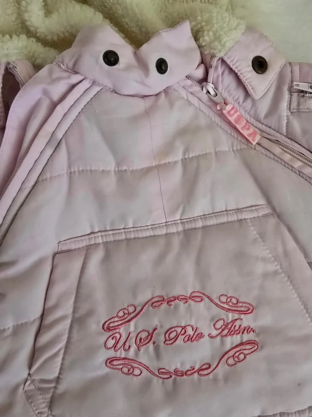 U.S. Polo Assn. Baby Pink Puffer Snowsuit - photo 4