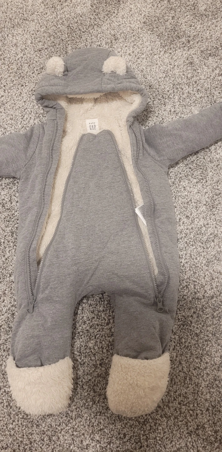 Baby Gap Sherpa-Lined Bear Bunting Suit up to 7lb(3kg) - photo 3