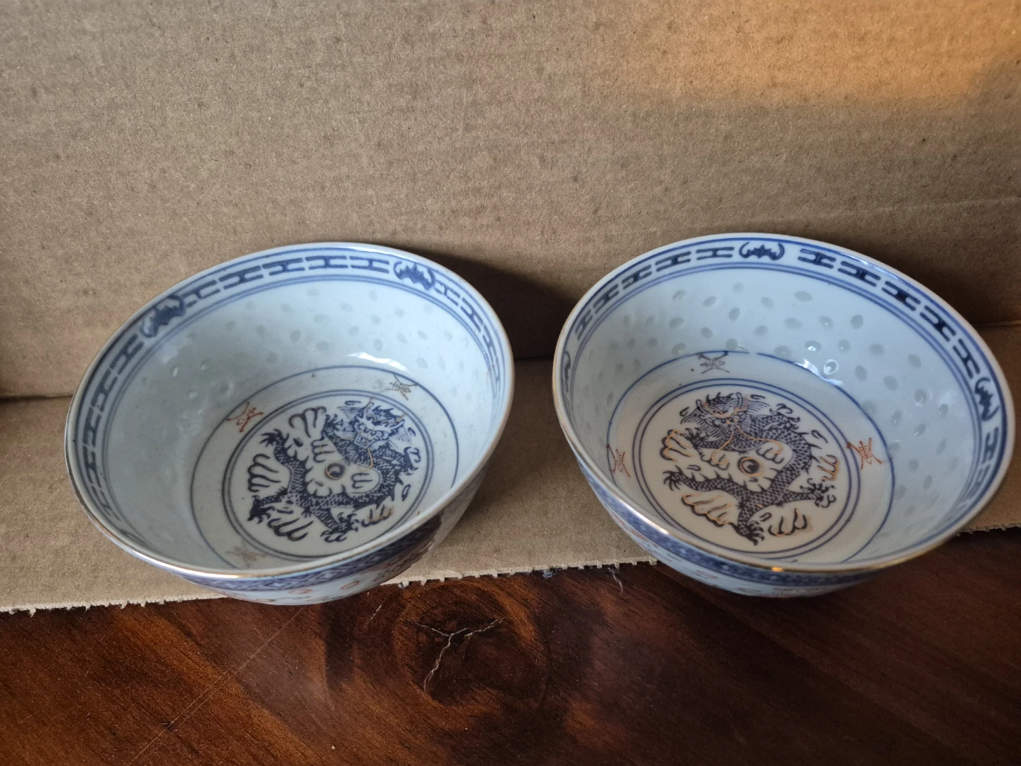 Set of Two Jingdezhen Porcelain Bowls and Spoons - photo 4