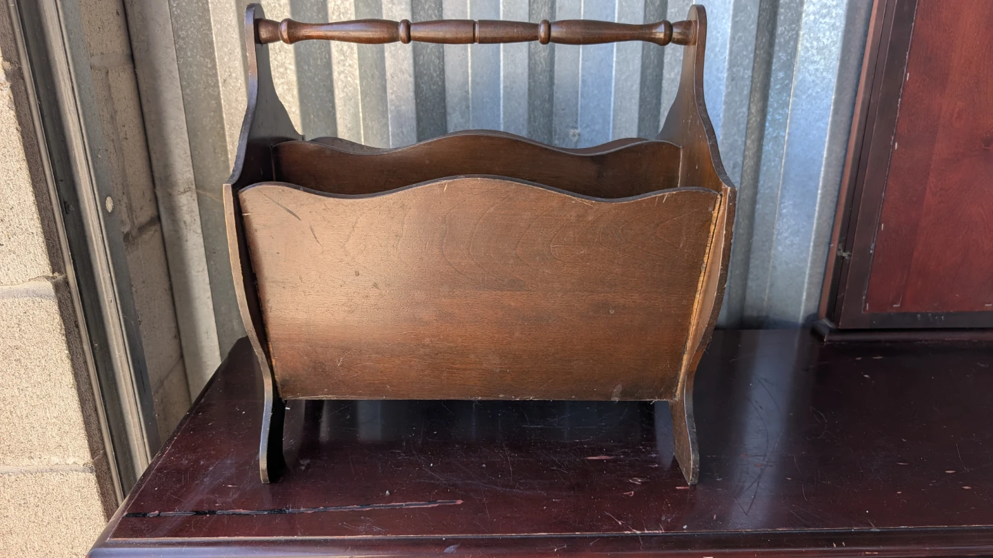 Vintage Wooden Magazine Rack - photo 3