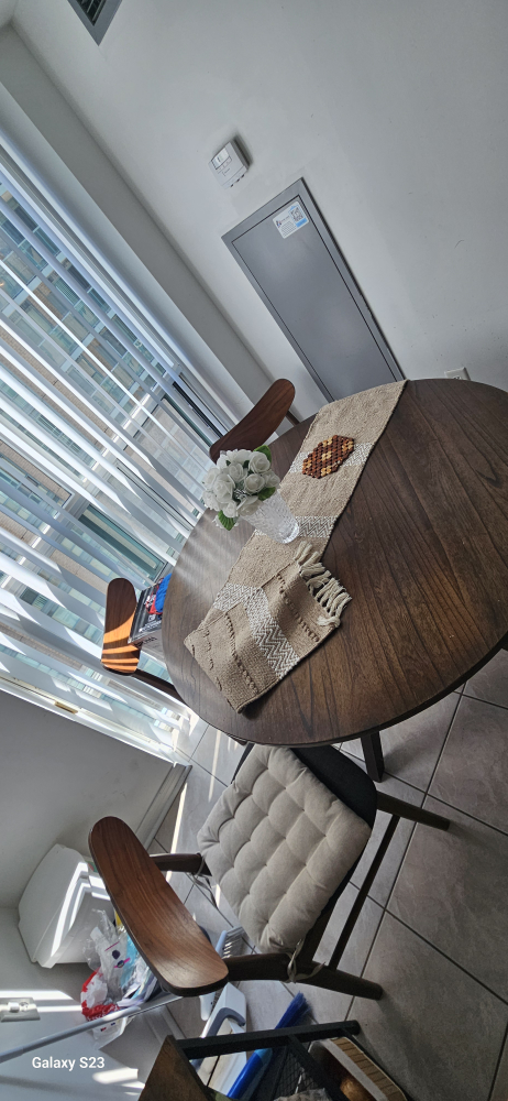 Brown wood dining table from brick - photo 4