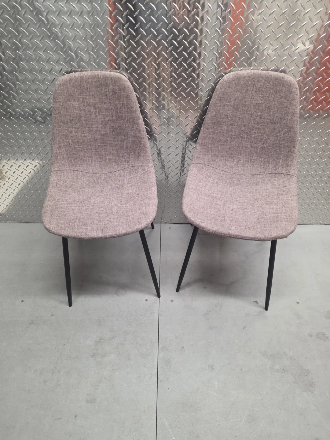 Mid-Century Modern Gray Fabric Dining Chairs Set of 2 - photo 4