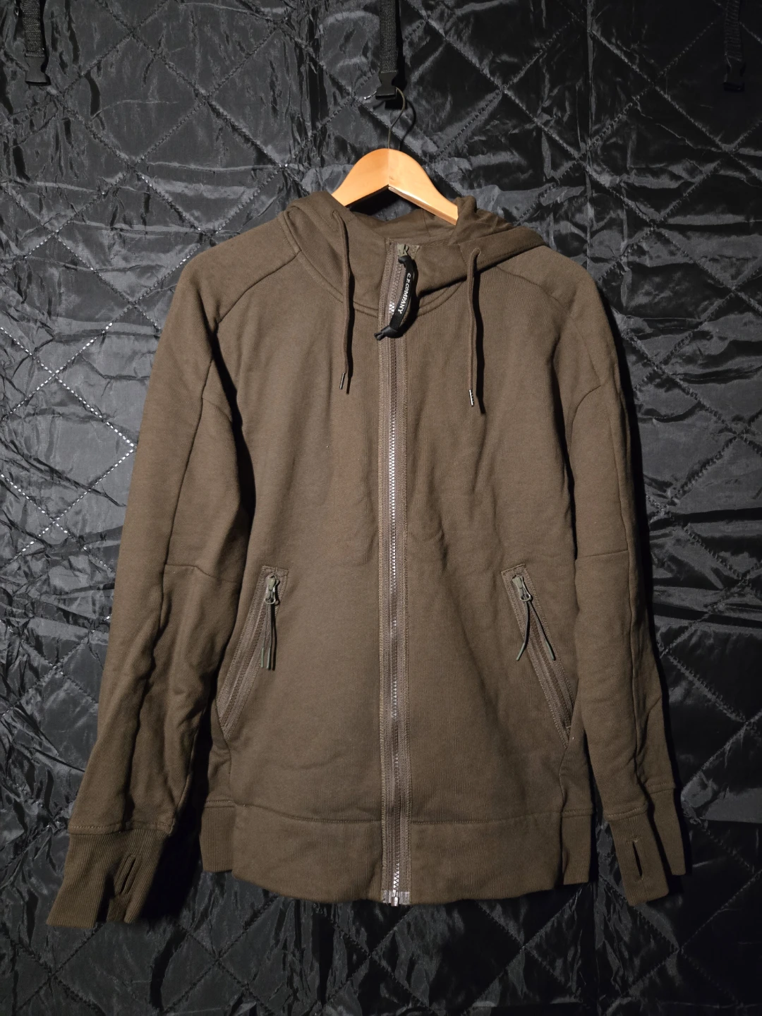 CP Company Brown Full Zip Hoodie with Goggles