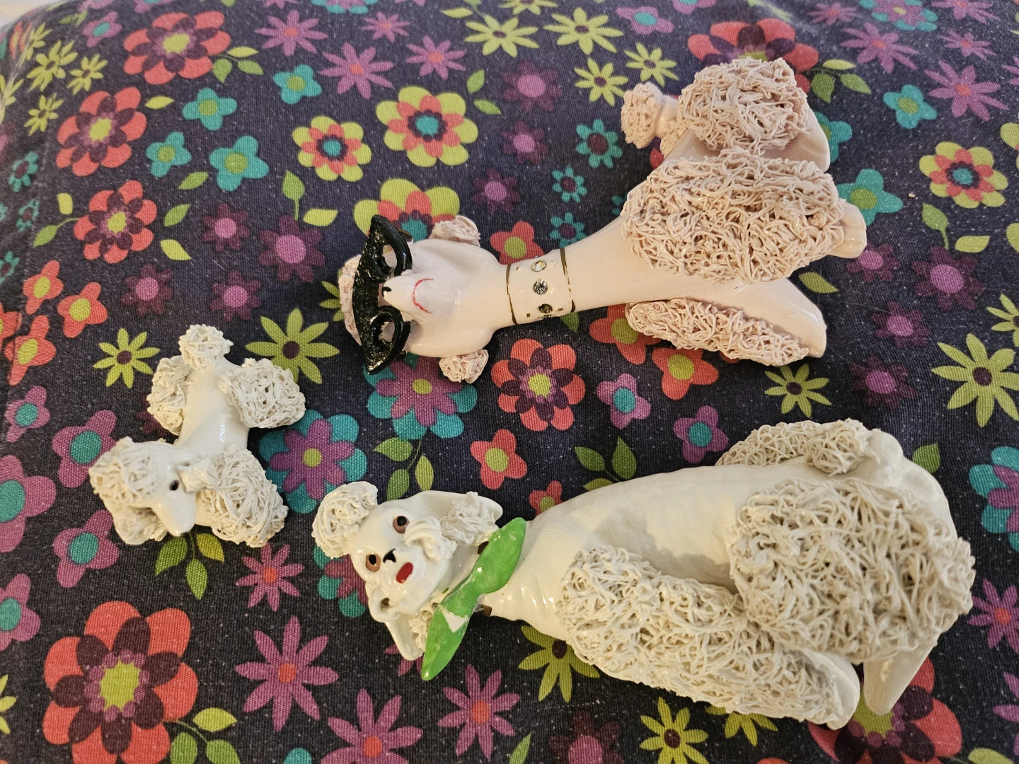Vintage Ceramic Poodle Figurines