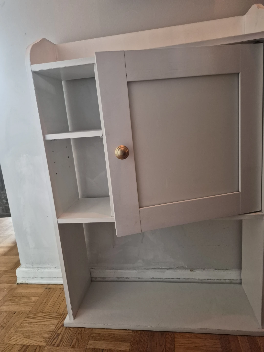 White Wall Vanity Shelf with Cabinet - photo 4