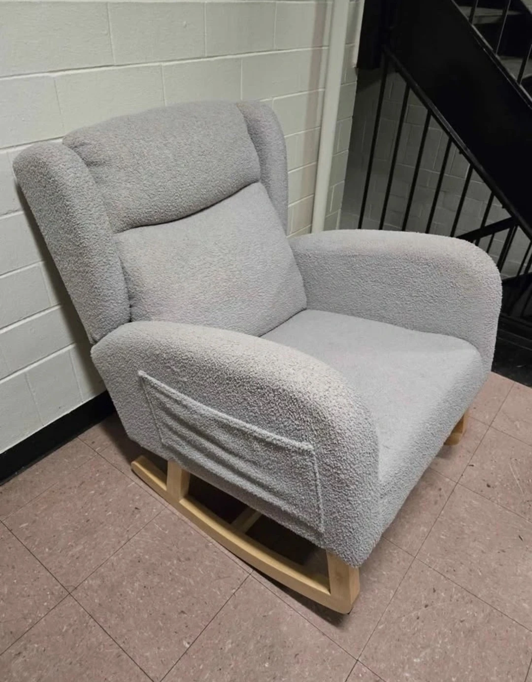 Boucle Wingback Rocking Chair - photo 2