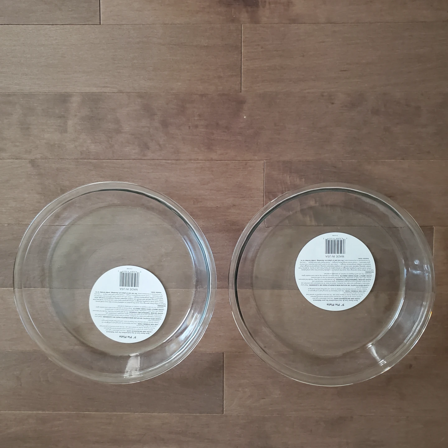 Two 9 Inch Glass Pie Plates - new