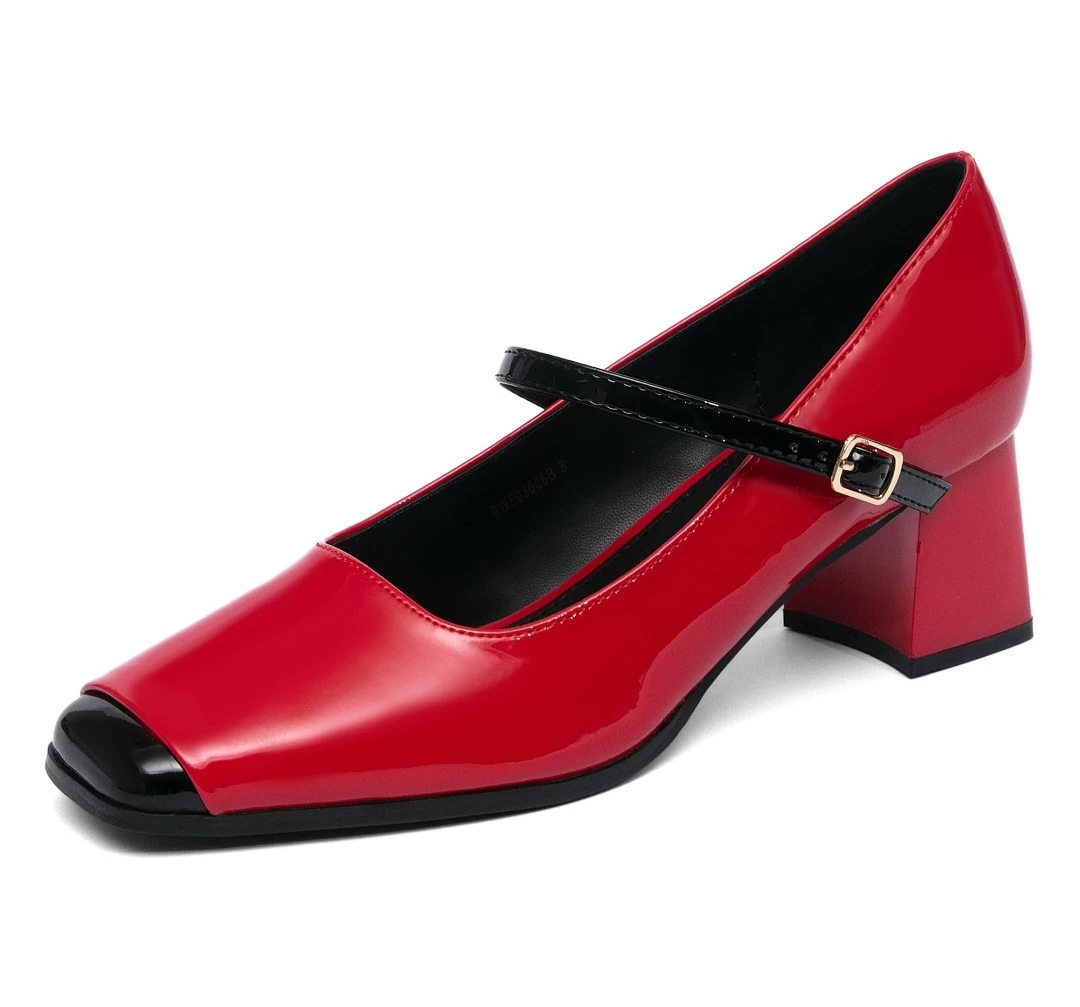 Newbella Red Mary Jane Heels 🏈 - photo 3